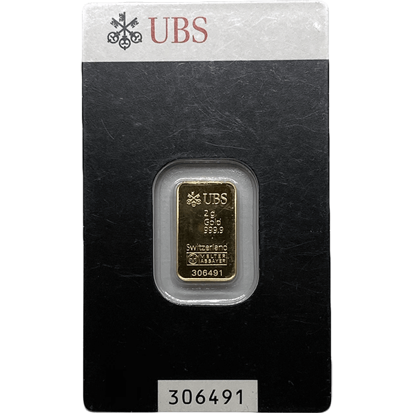 2 g AU Investiční slitek UBS 2G-B-UB